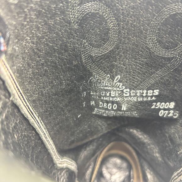 J. Chisholm Smooth Black Leather Western Boots Women's 7M Y2K Boho Vintage - Picture 9 of 16